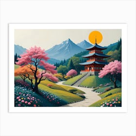 Asian Landscape Painting Art Print