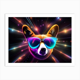 Corgi In Sunglasses 15 Art Print