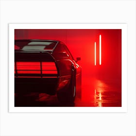 Red Car In The Dark Art Print