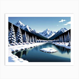 A Glacial Embrace: Winter Landscape 1 Art Print