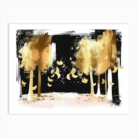 Gold Trees 2 Art Print