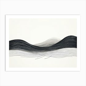 Waves, black and white eliganet look of waves Produce A Monochromatic Abstract Artwork Overlapping Squares And Rectangles Art Print