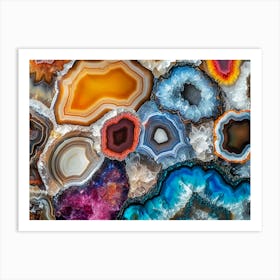 Colorful Agates Art Print