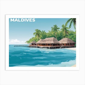 Maldives Travel Poster wallart print Art Print