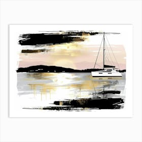 Sunset Sailboat 3 Art Print