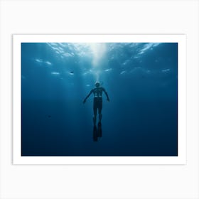 Underwater Scuba Diver Art Print