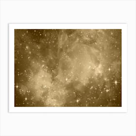 Peach Shade Galaxy Space Background Art Print