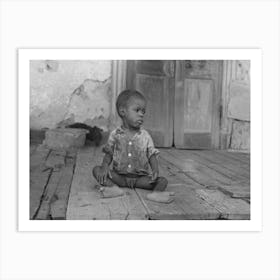 Child On Porch Of Dilapidated Trepagnier Plantation Near Norco, Louisiana By Russell Lee Art Print