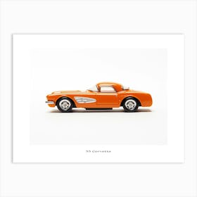 Toy Car 55 Corvette Orange Poster Art Print