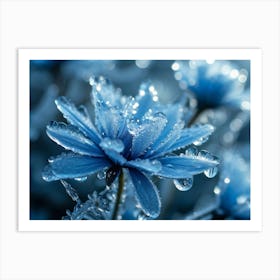 Icy Microcosm Frozen Reality Captured In Macro Photography Frost Patterns Covering Minute Flora C (1) Art Print