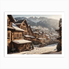 Village In The Snow Art Print