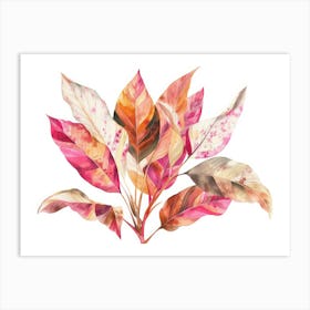 Watercolor Leaves 18 Art Print