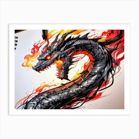 Dragon Drawing 4 Art Print