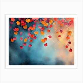 Elegant Colorful with Vibrant Flower Hanging Branches 2 Art Print