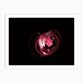 Heart Shaped Glowing Abstract Curved Lines Art Print