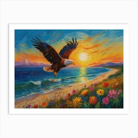 Eagle At Sunset Art Print