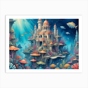 Castle Under The Sea Art Print