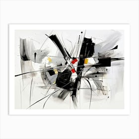 Elegance Abstract Black And White 1 Art Print