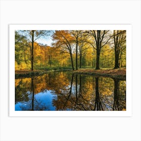 Serene Autumn Reflections 33 Art Print