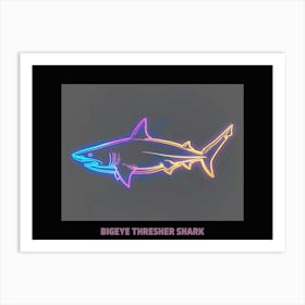 Neon Pink Bigeye Thresher Shark Poster 1 Art Print