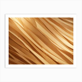 Abstract Background With Smooth, Flowing Lines In Shades Of Gold Art Print