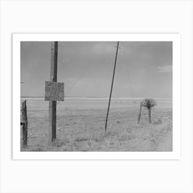 Sign Cautioning Care In Use Of Matches And Cigarettes On The Prairie, Near Marfa, Texas By Russell Lee Art Print