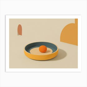 Orange Ball In A Bowl Art Print