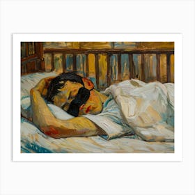 Boy Sleeping In Bed Art Print