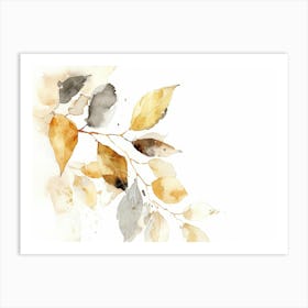 Watercolor Of Autumn Leaves Art Print
