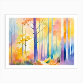 Watercolor Of A Forest 2 Art Print