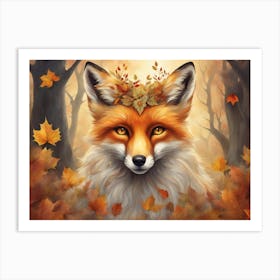 Autumn Mystical Fox 11 Art Print