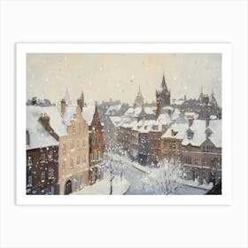 Edinburgh Town Winter Art Print