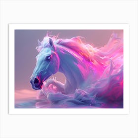 Horse In The Water Art Print