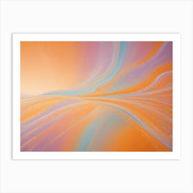 Abstract Image Of Swirling, Fluid Colors In Shades Of Orange, Pink, And Blue Art Print