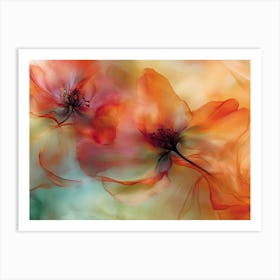 Abstract Flowers Art Print