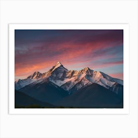 Sunset Over The Mountains 1 Art Print