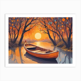 Sunset On The River 1 Art Print