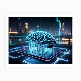 An Intricate Digital Brain Interface Intertwined With A Vast Ai Network Studying The Neural Connec (2) 2 Art Print