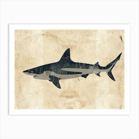 Common Thresher Shark Silhouette 3 Art Print