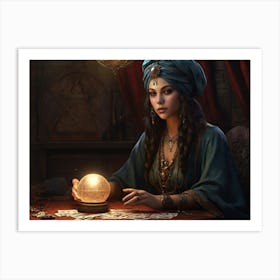 Woman With A Crystal Ball Art Print