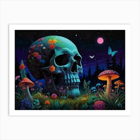 Skull In The Forest Art Print