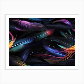 Colorful Feathers 6 Art Print