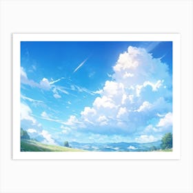 A Panorama Of A Crisp Clear Sky On A Sunlit Day The Vast Cloudscape Spreading Out Unfurling Artist (3) Art Print