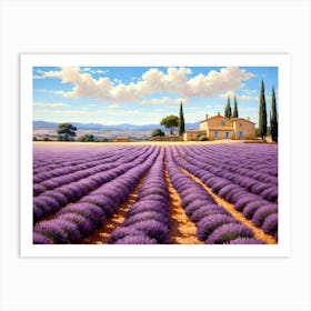 Lavender Field 1 Art Print