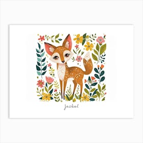 Little Floral Jackal 2 Poster Art Print