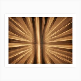 A Golden Burst Of Light Emanating From The Center, Creating A Radial Pattern That Resembles A Star Or A Solar Flare Art Print