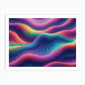 Abstract Colorful Background With Swirling, Flowing Patterns In Shades Of Purple, Blue, And Yellow, Resembling A Cosmic Nebula Or A Swirling Vortex Art Print