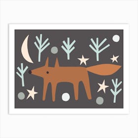 Starry Fox Art Print