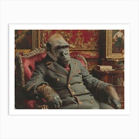 Absurd Bestiary: From Minimalism to Political Satire.Gorilla In A Suit Art Print