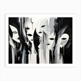 Spectrum Of Emotions Abstract Black And White 7 Art Print